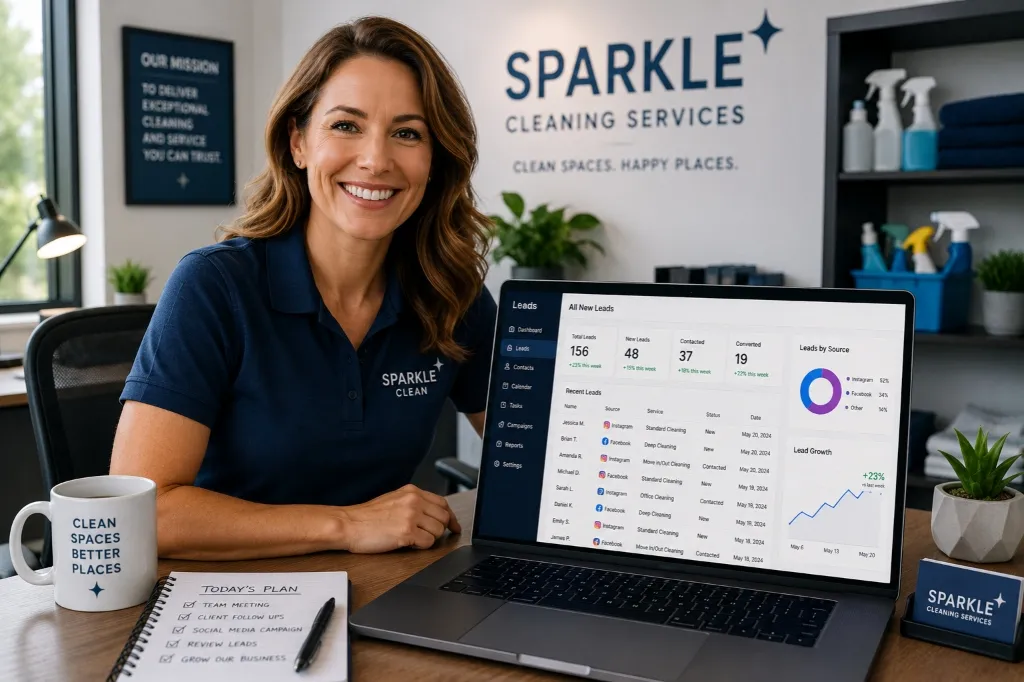 Sparkle Cleaning Services leads management dashboard